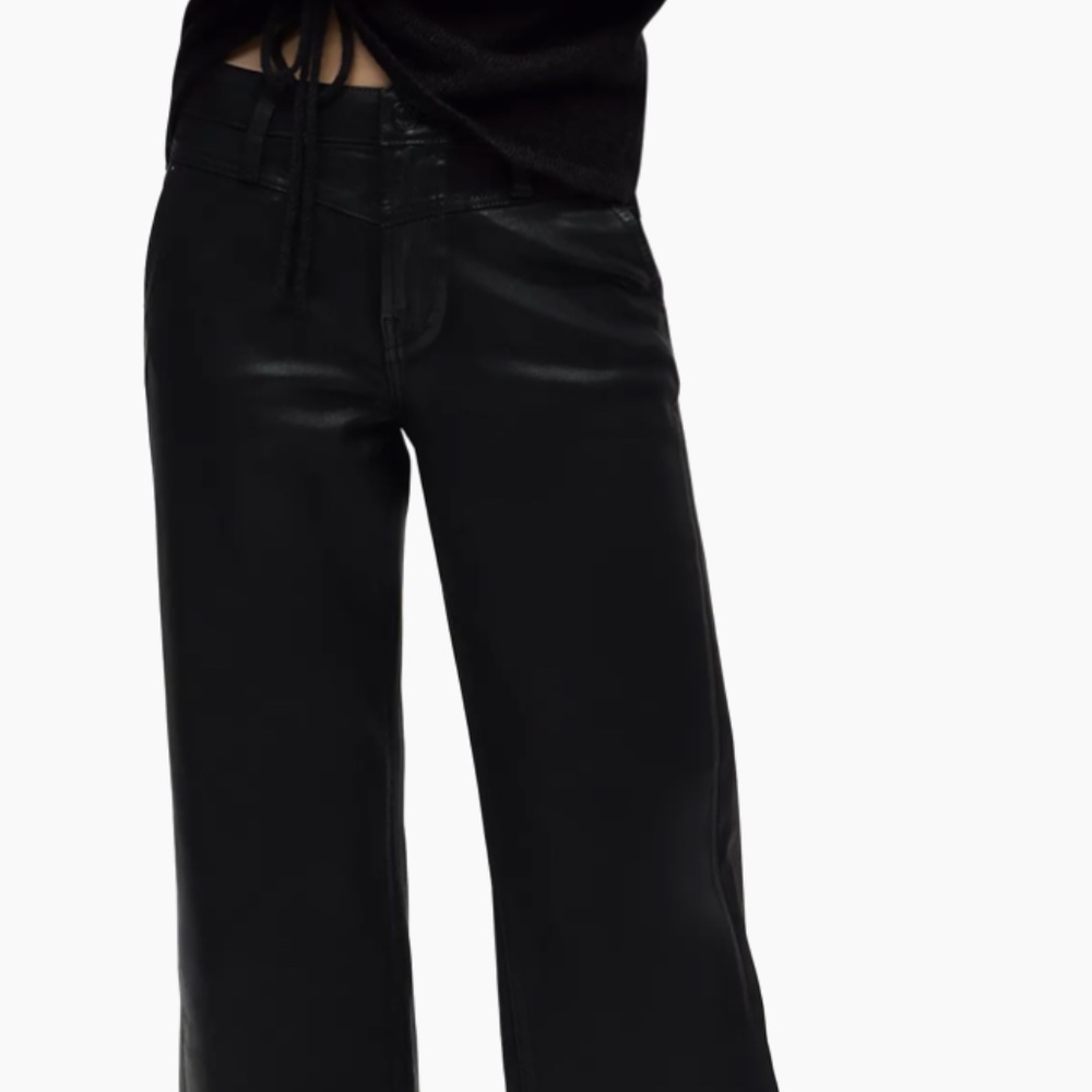 Rosie wide leg coated cropped jean
